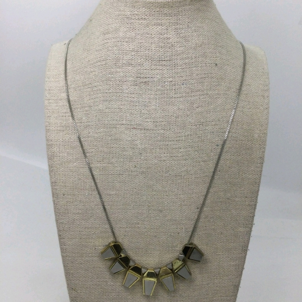 Madewell Two-Tone Geometric Charm Long Chain Necklace 32" - Picture 2 of 5